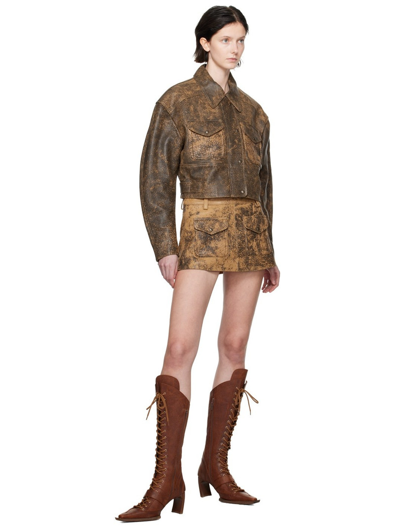 KNWLS Brown Hellz Leather Jacket outlook