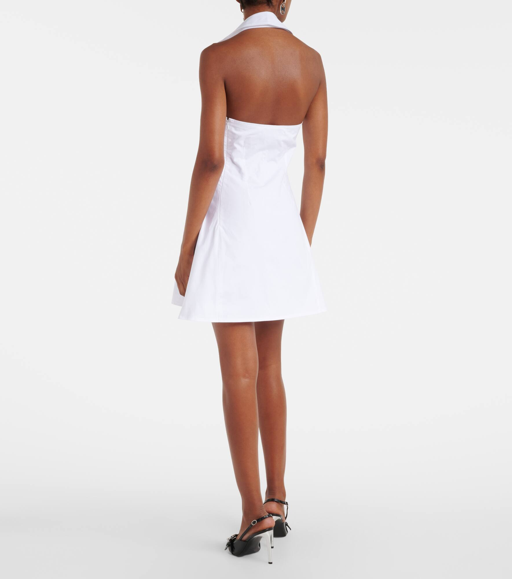 Halterneck cotton minidress - 3