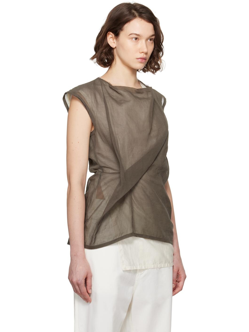 Brown & White Inawa Top - 2