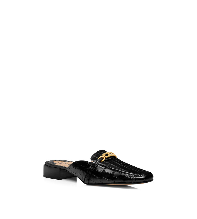 TOM FORD STAMPED CROCODILE LEATHER WHITNEY SLIPPER outlook