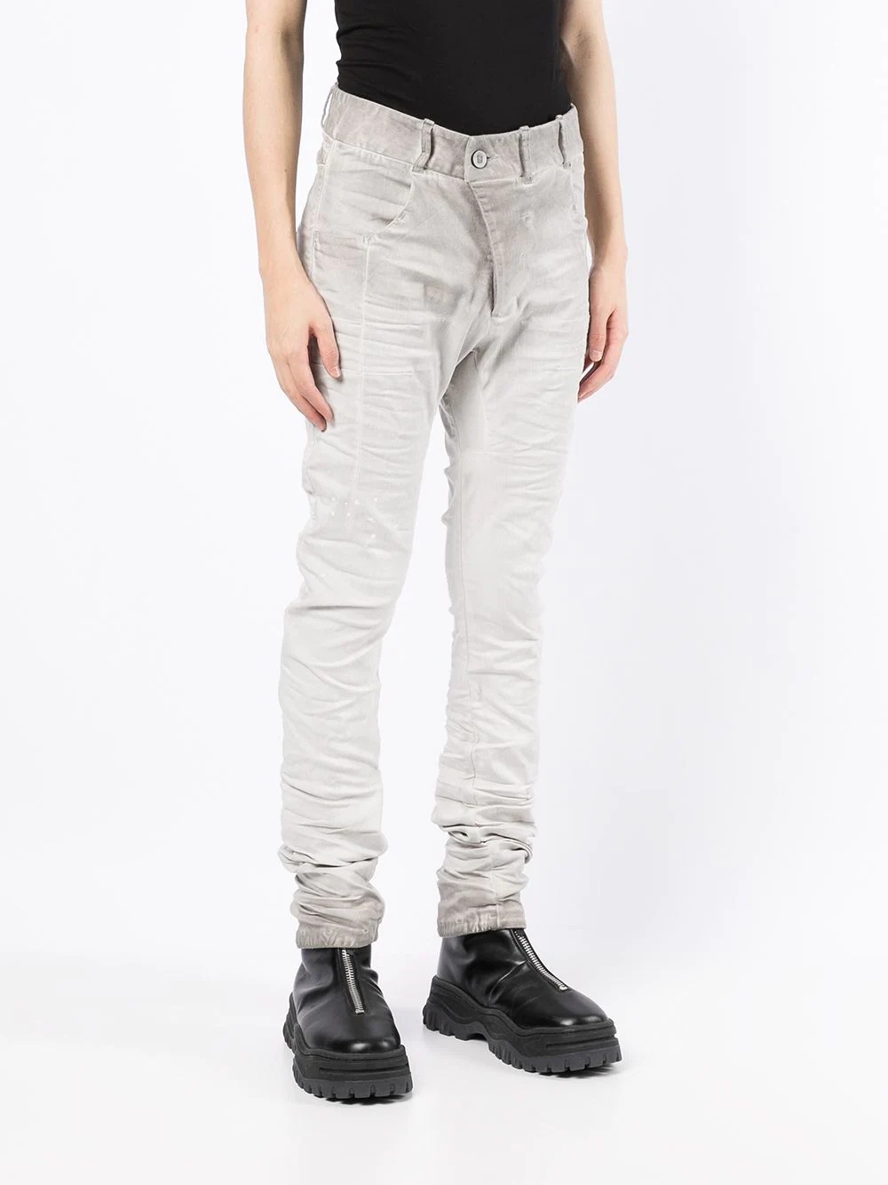 distressed-finish skinny-cut jeans - 3