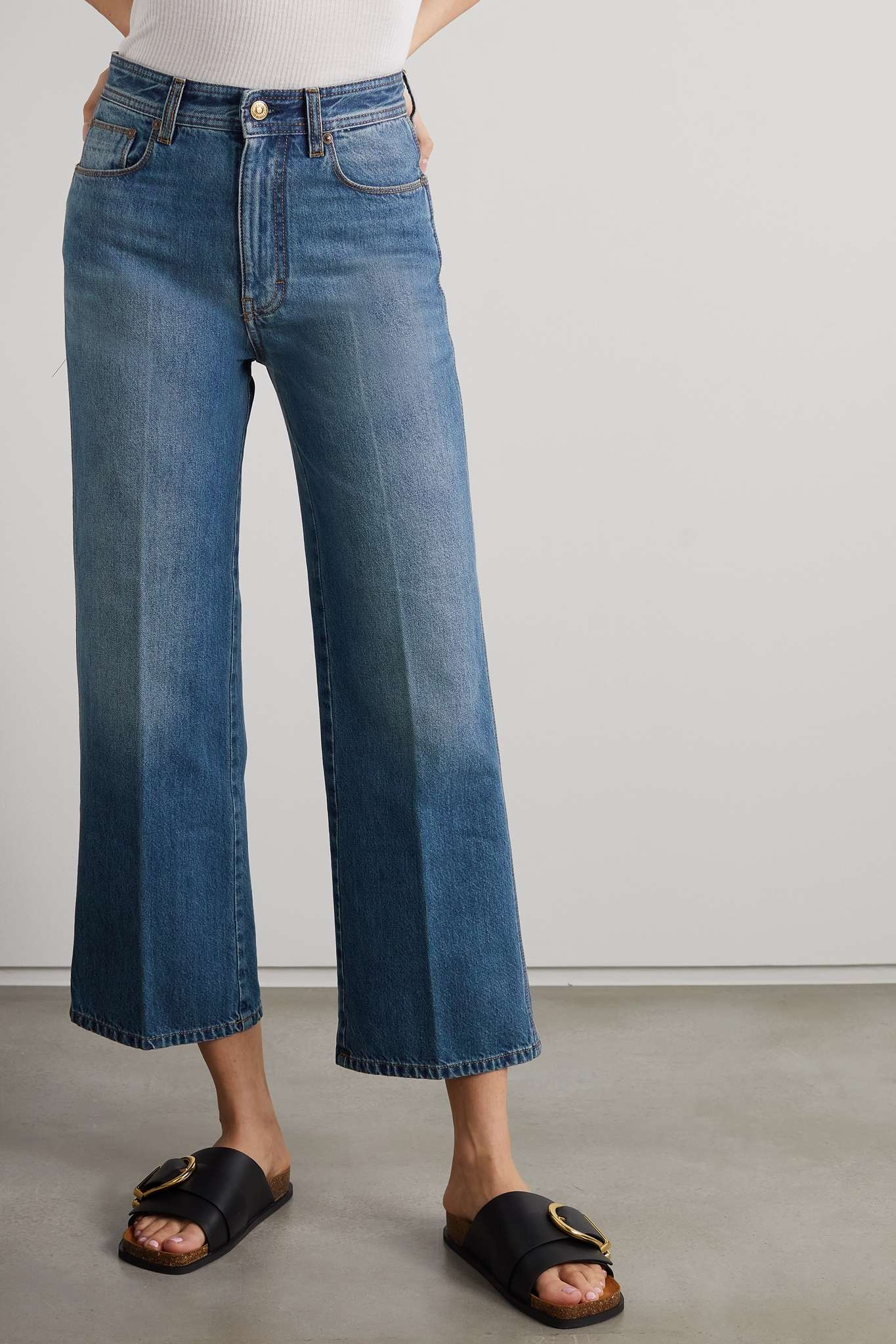 Stevie cropped high-rise wide-leg jeans - 3