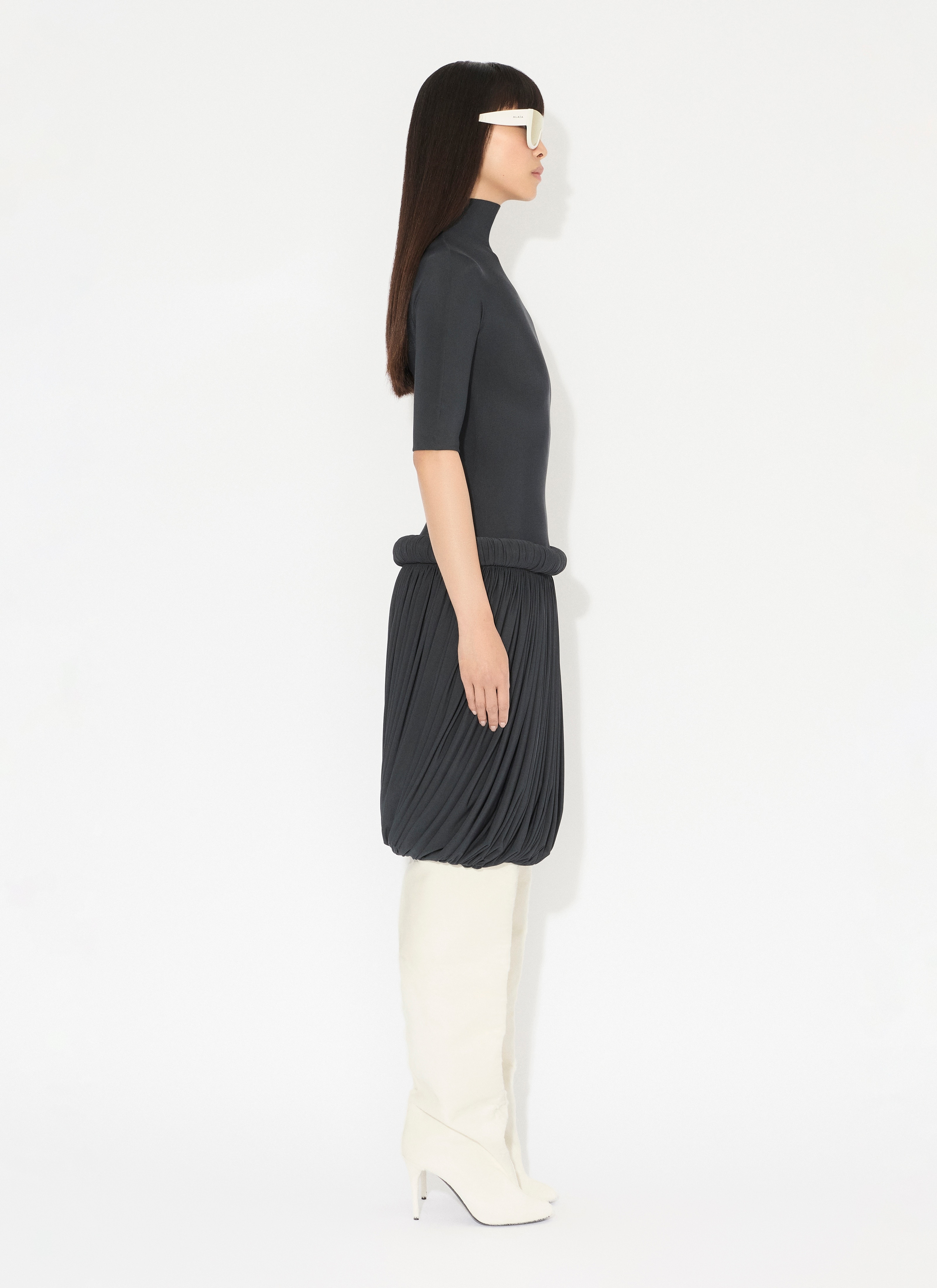SHORT DRESS IN SUPPLE JERSEY - 4