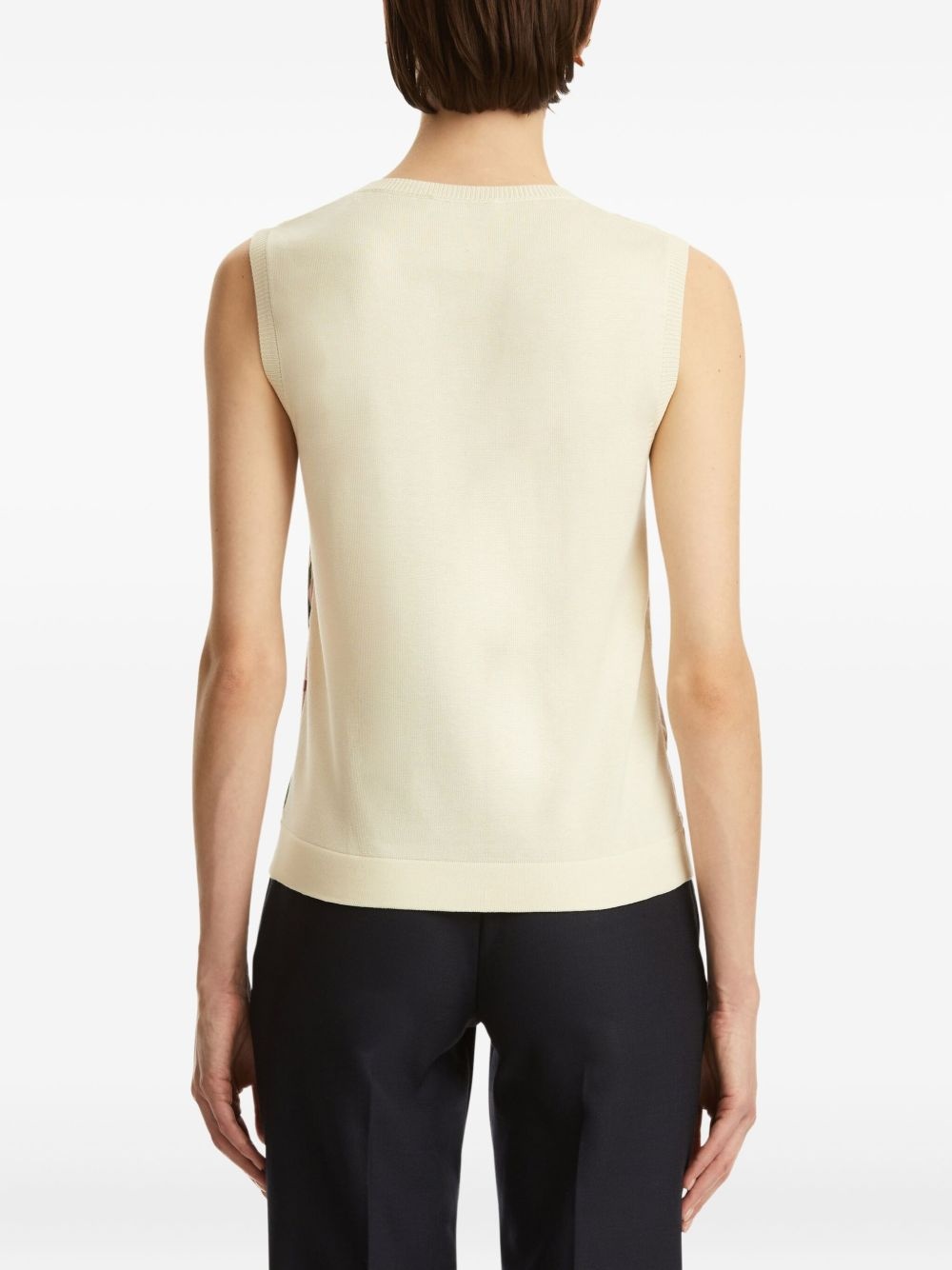 printed silk tank top - 4