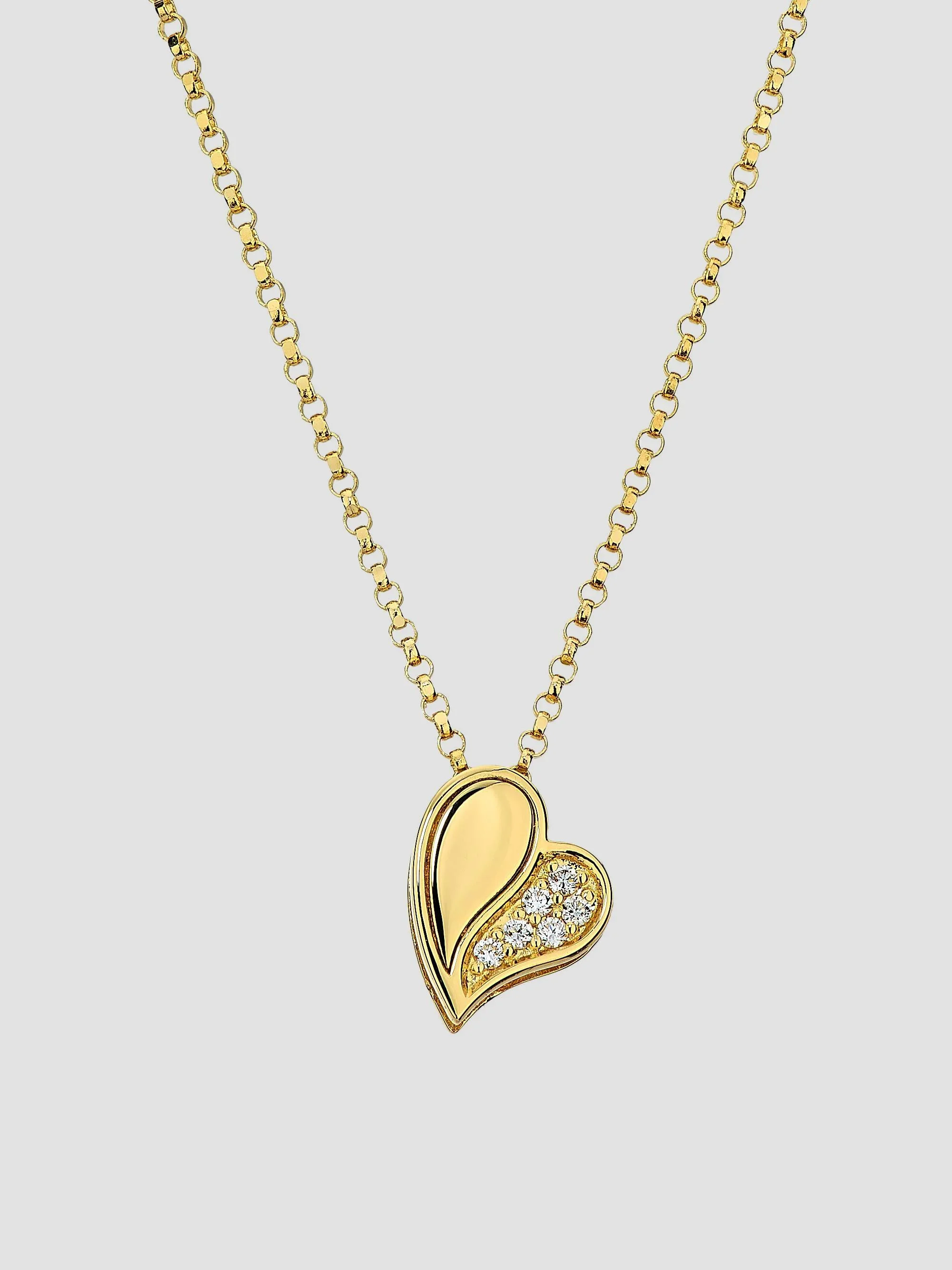 Women's Amorino 18K Yellow Gold & 0.03 TCW Diamond Heart Pendant Necklace - Yellow Gold - 1