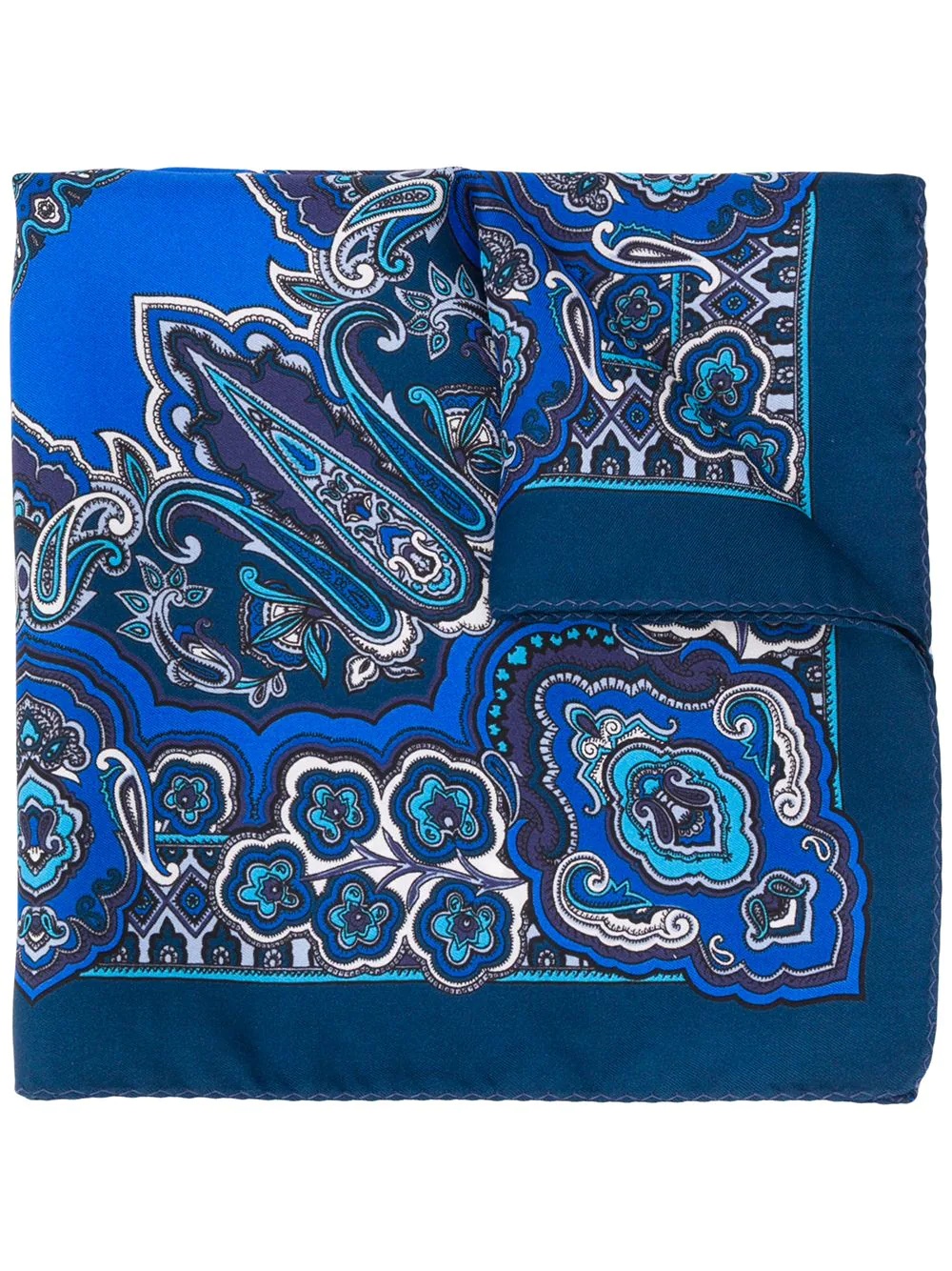 paisley print silk pocket square - 1