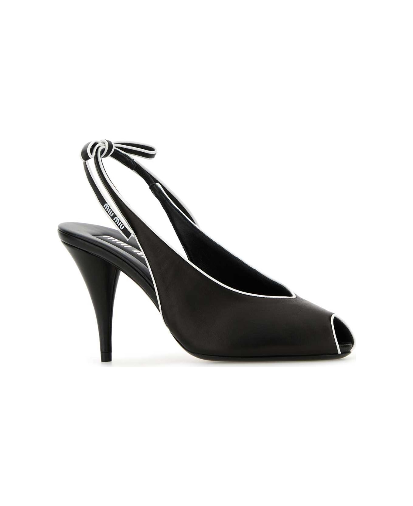 Black Nappa Leather Sandals - 2