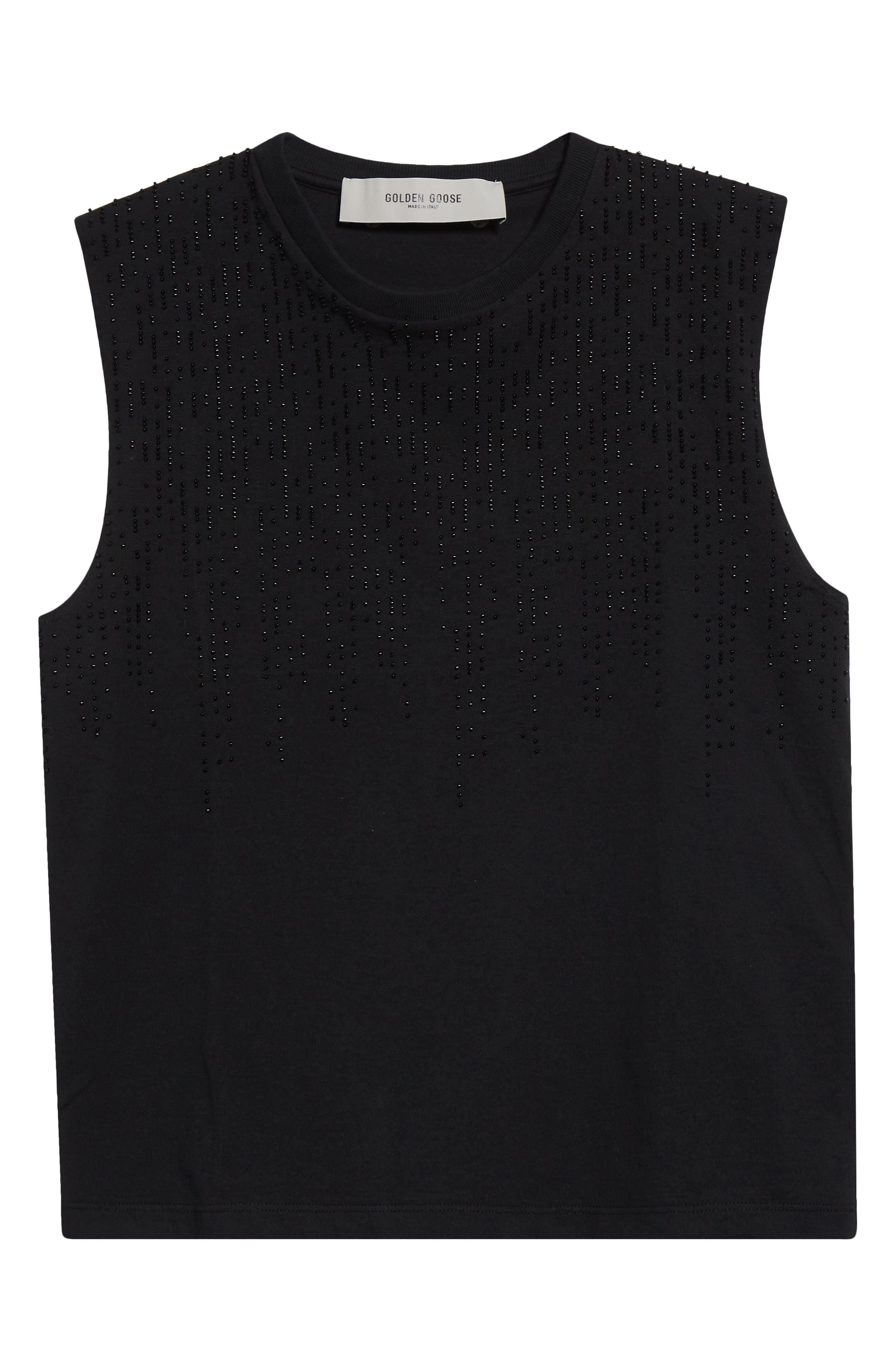 Golden Goose Journey Embellished Cotton Tank in Black at Nordstrom - 6