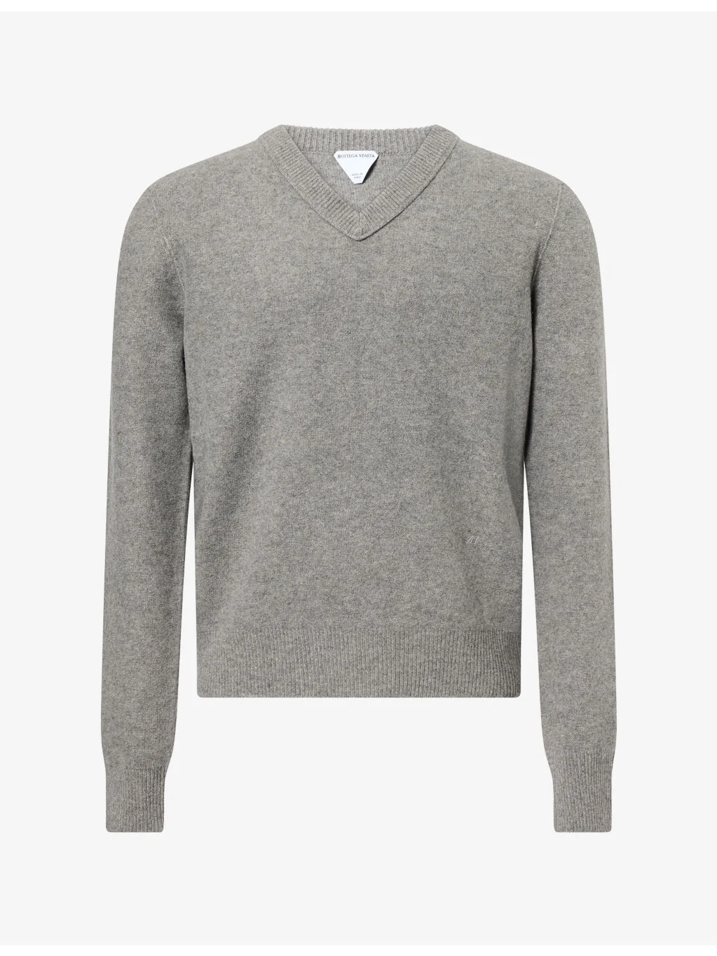 Embroidered-Logo V-Veck Wool And Cashmere Jumper - 1