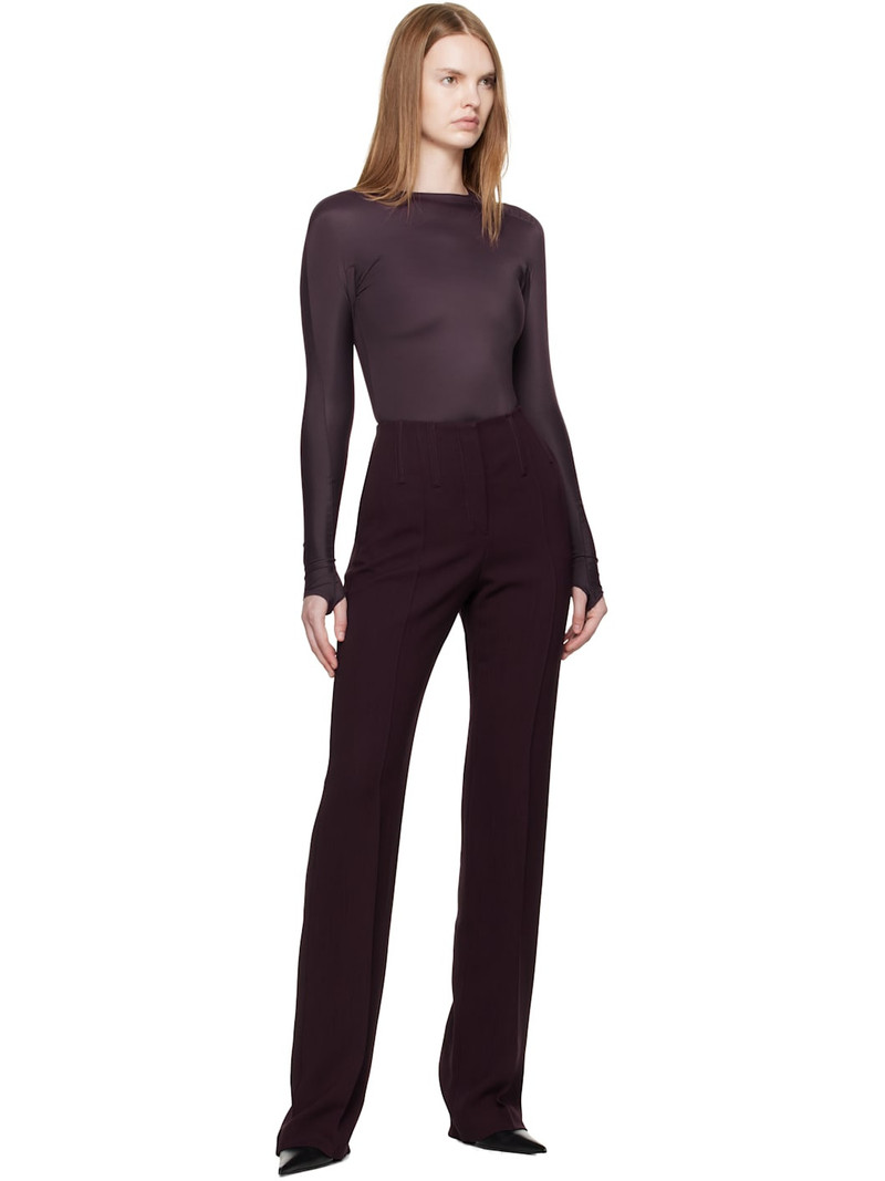 MUGLER Burgundy Straight Boned Trousers outlook