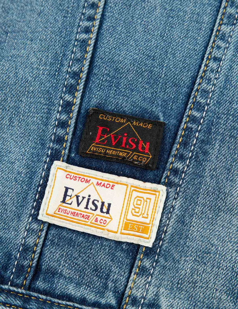 Deconstructed Kamon Print Denim Jacket 13