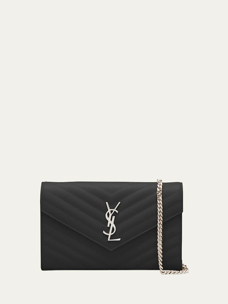 Monogram Large Grain de Poudre Calfskin Wallet on Chain - 1