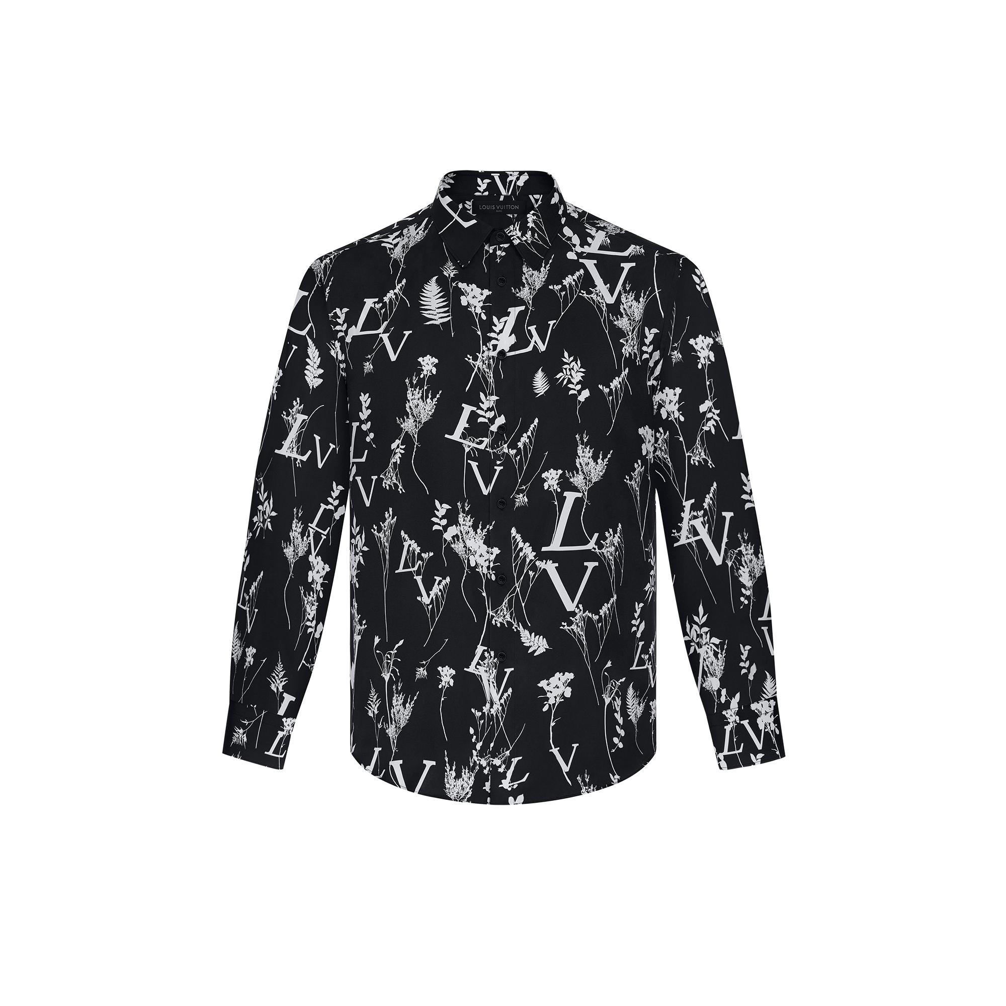 LV Printed Leaf Regular Long-Sleeved Shirt - 1