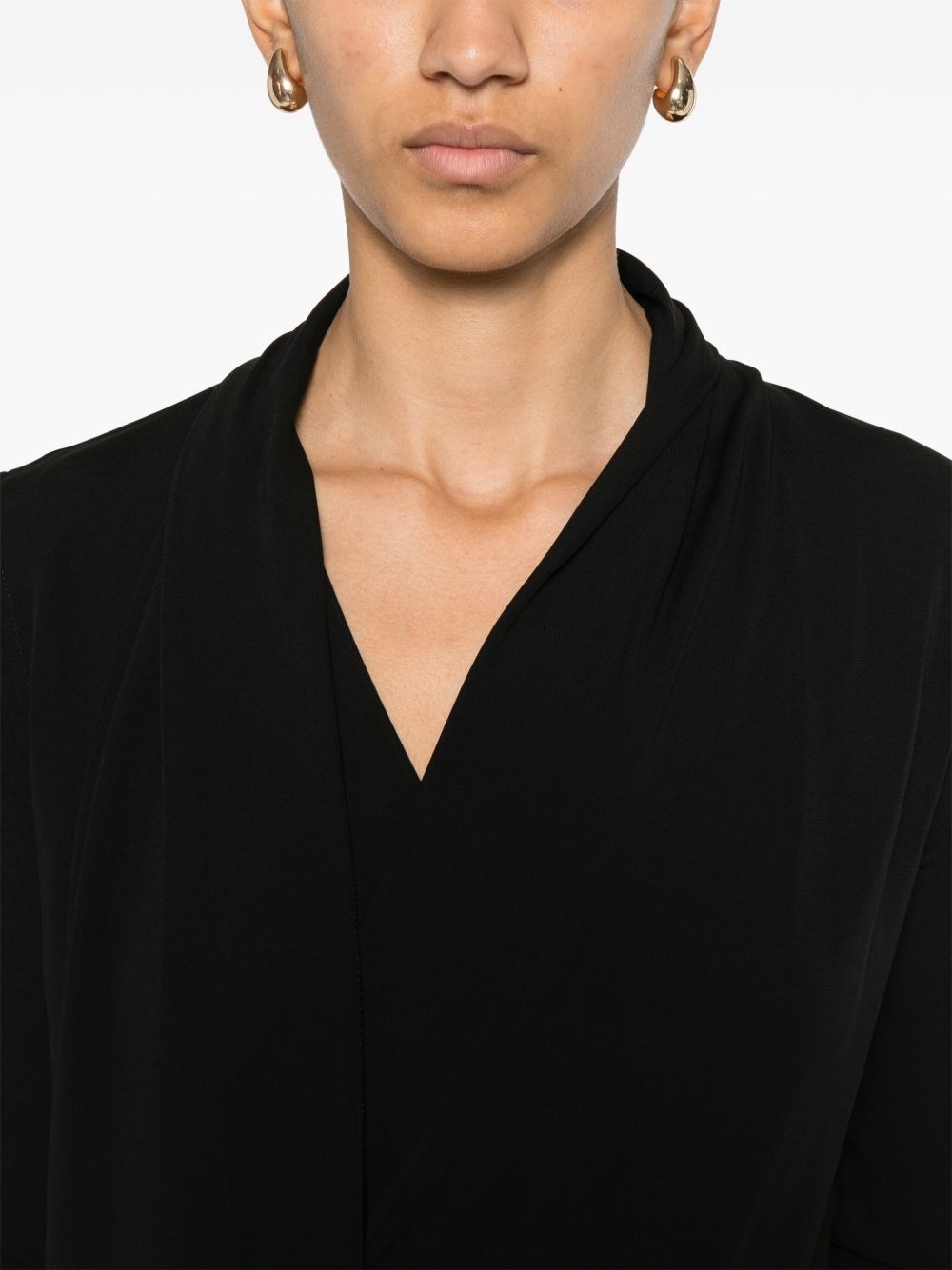overlapped jersey dress - 5