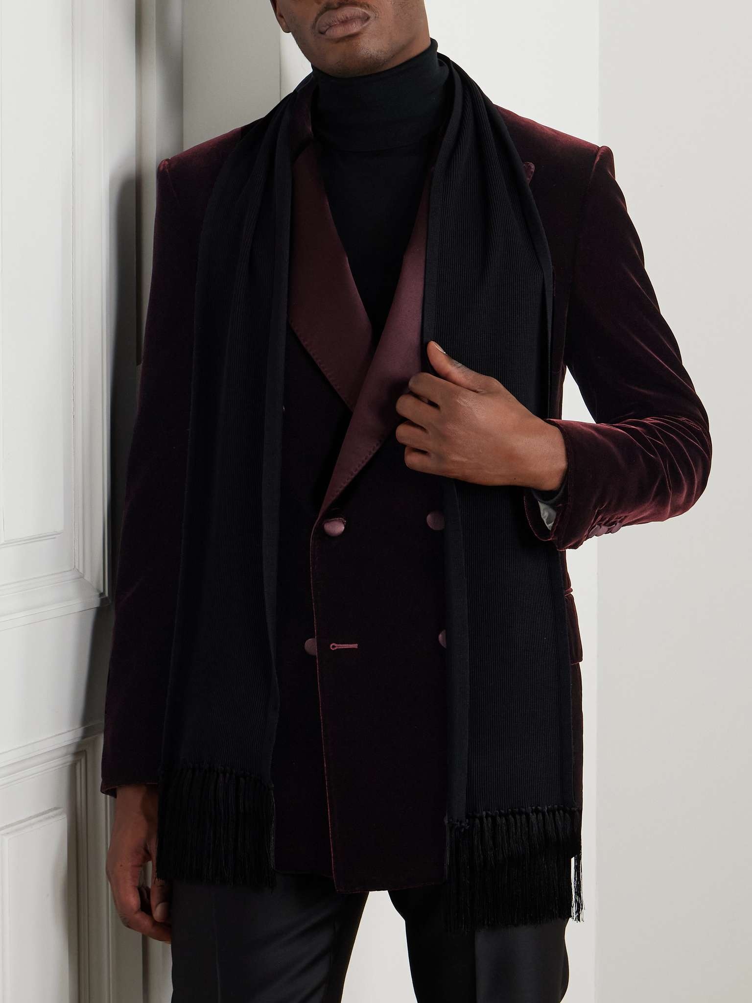 Tasselled Ribbed Silk-Blend Scarf - 2