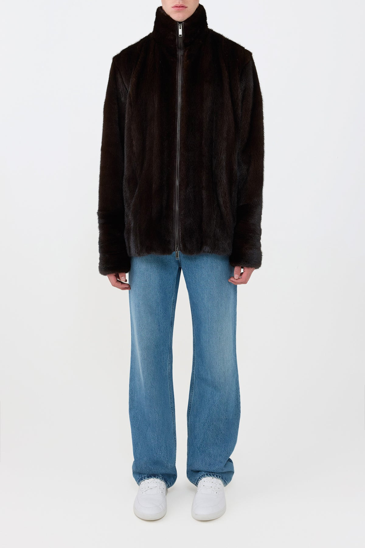 Aristede Jacket in Dark Chocolate Recycled Mink Fur - 3