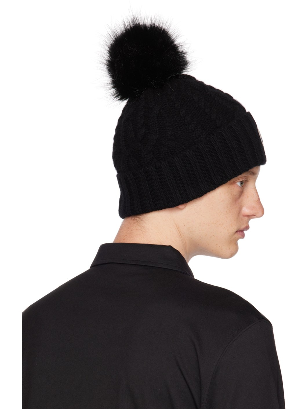 Black Pom-Pom Hat - 3