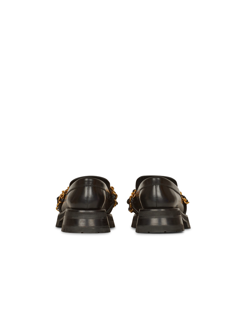 Leather Army loafers with chain 5