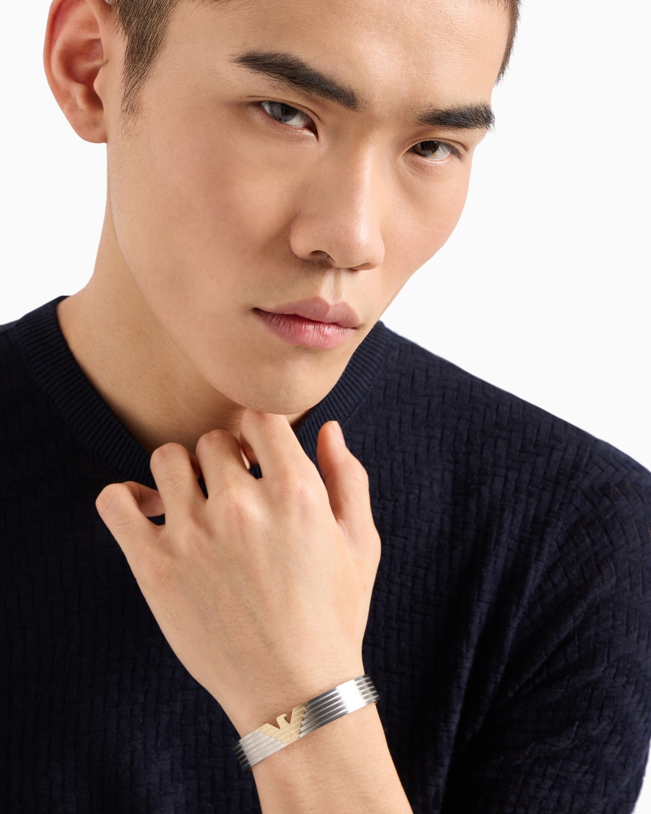 TWO-TONE STAINLESS STEEL CUFF BRACELET - 2