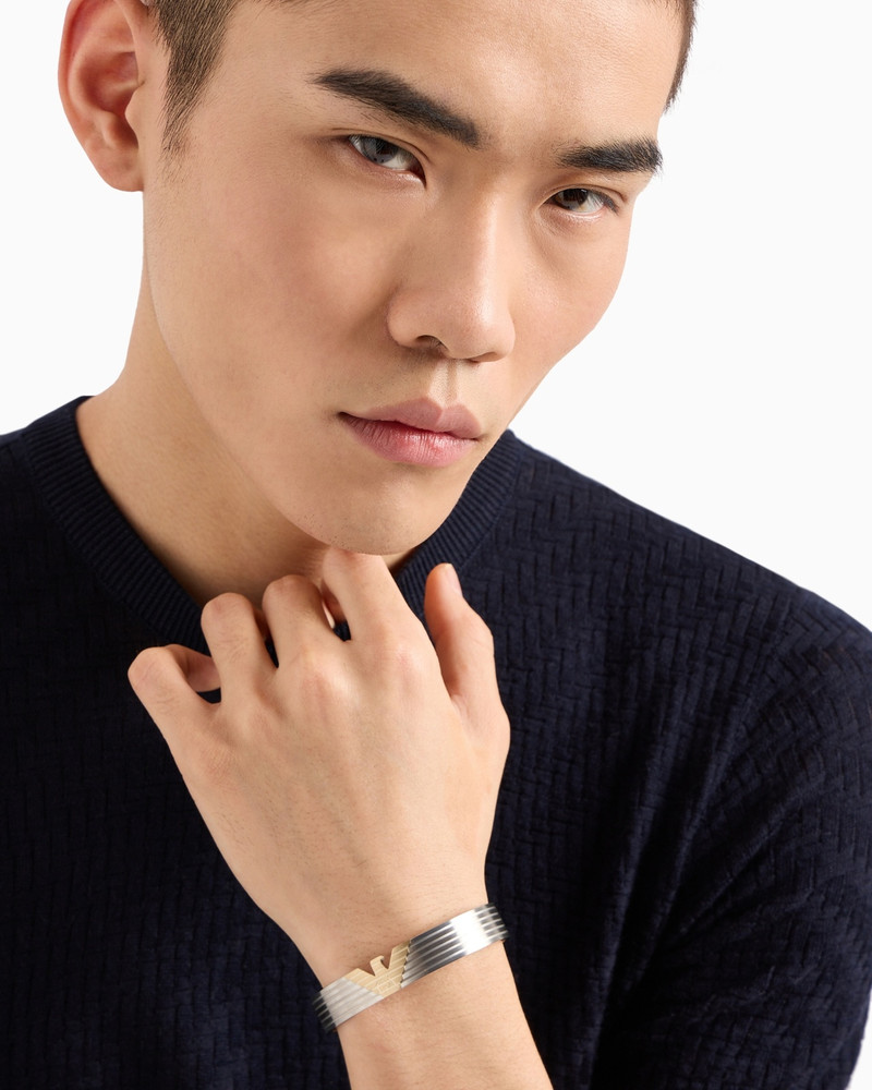EMPORIO ARMANI TWO-TONE STAINLESS STEEL CUFF BRACELET outlook