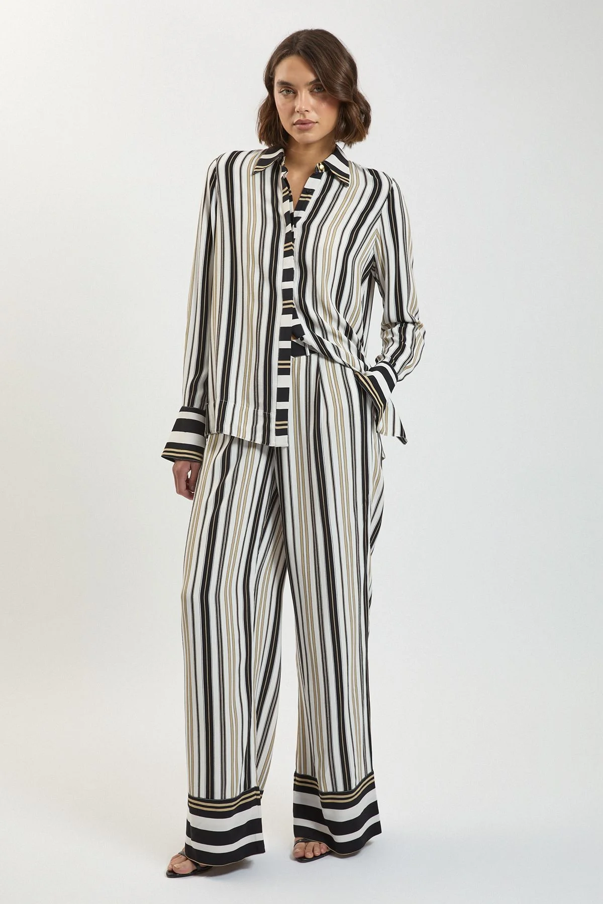 Contrast Stripe Viscose Co Ord Trouser - 1