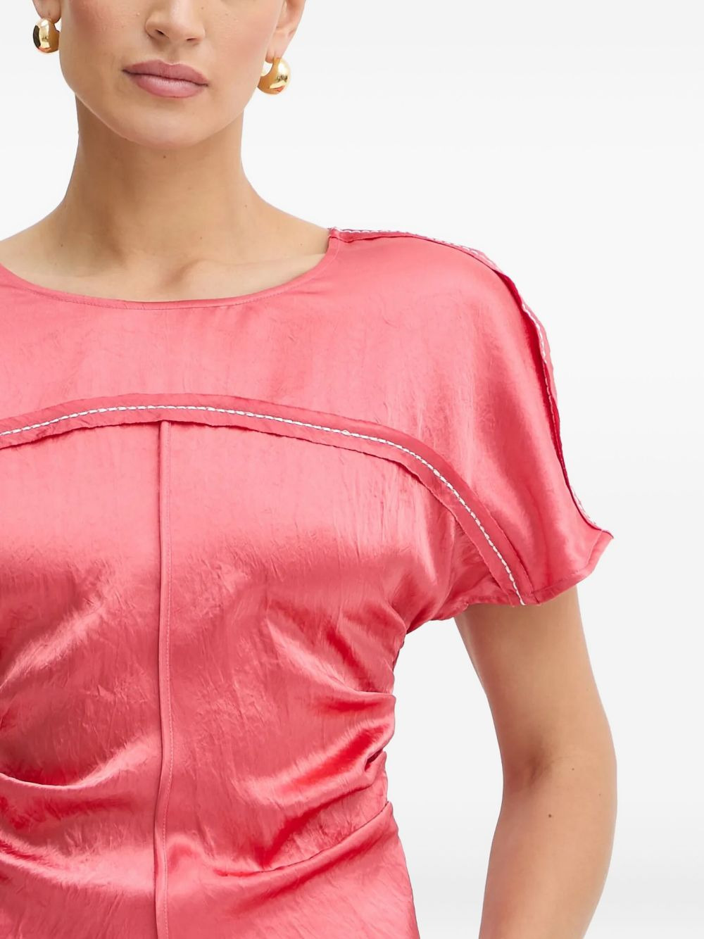 panelled short-sleeve top - 3