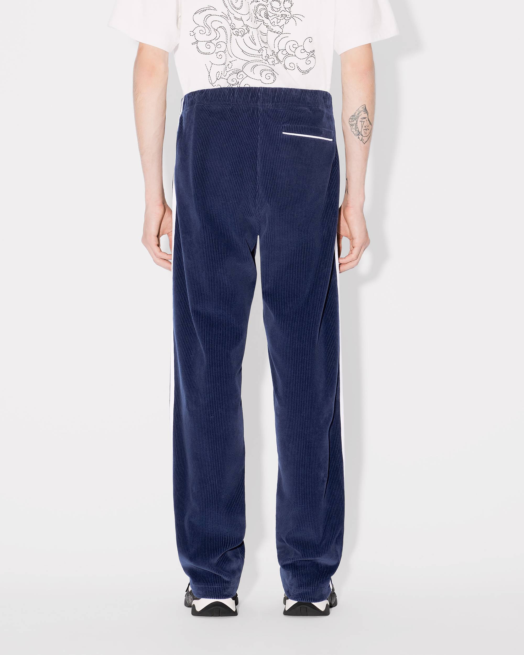 Embroidered velvet track pants - 5