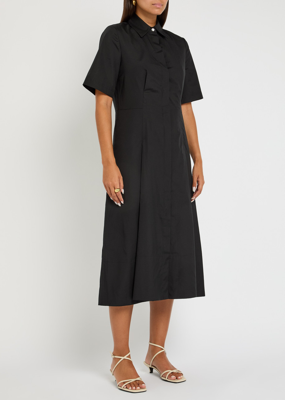 Vince Pleated Cotton-poplin Shirt Dress - 2