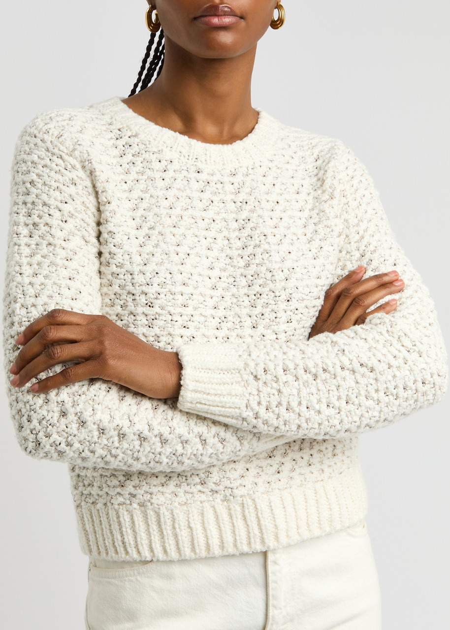 Moncler Logo Bouclé-knit Cotton-blend Jumper - 5