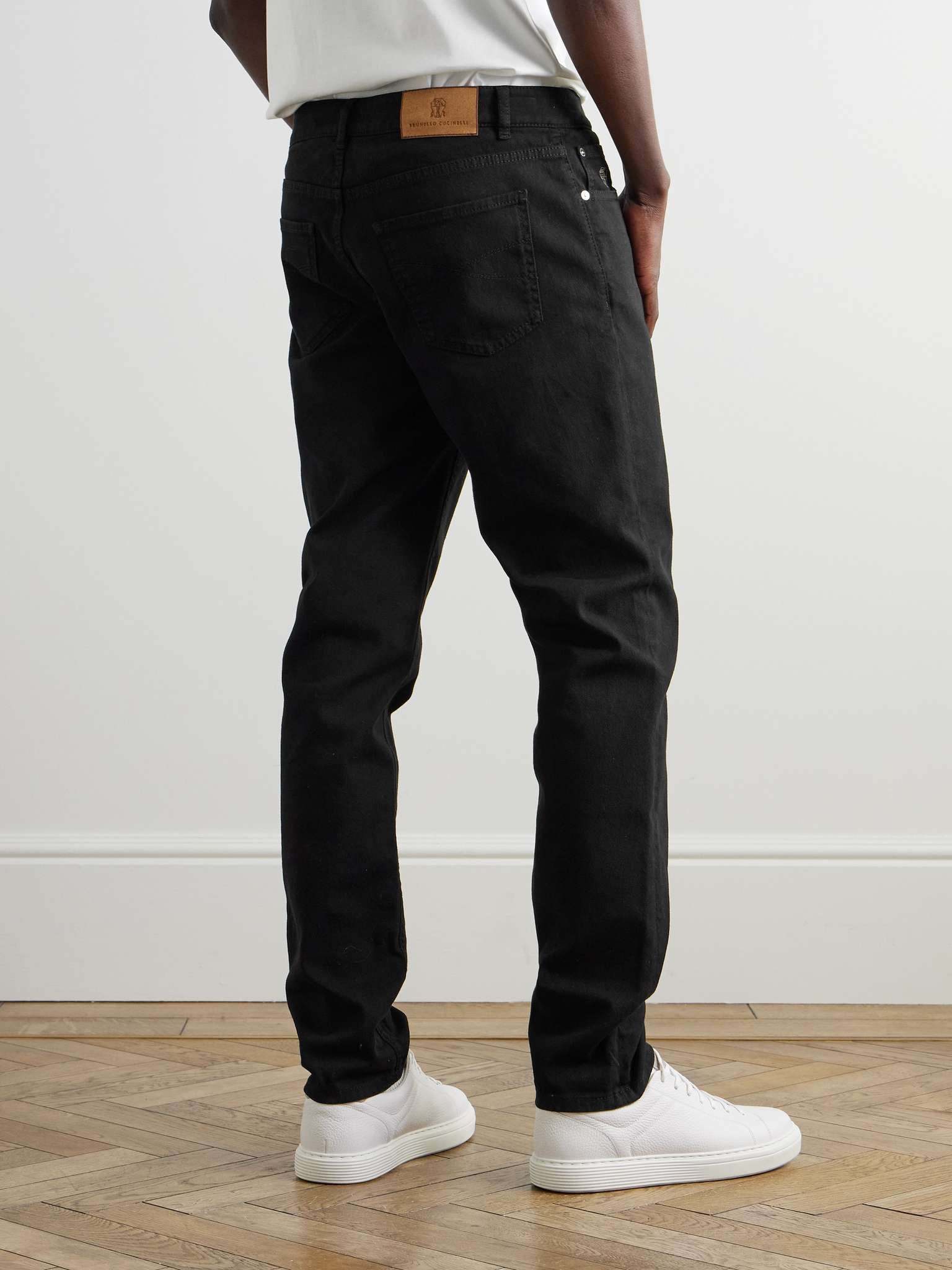 Slim-Fit Straight-Leg Logo-Embroidered Jeans - 4