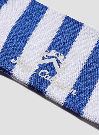 Nigel Cabourn Cotton Stripe Socks in Blue/White outlook
