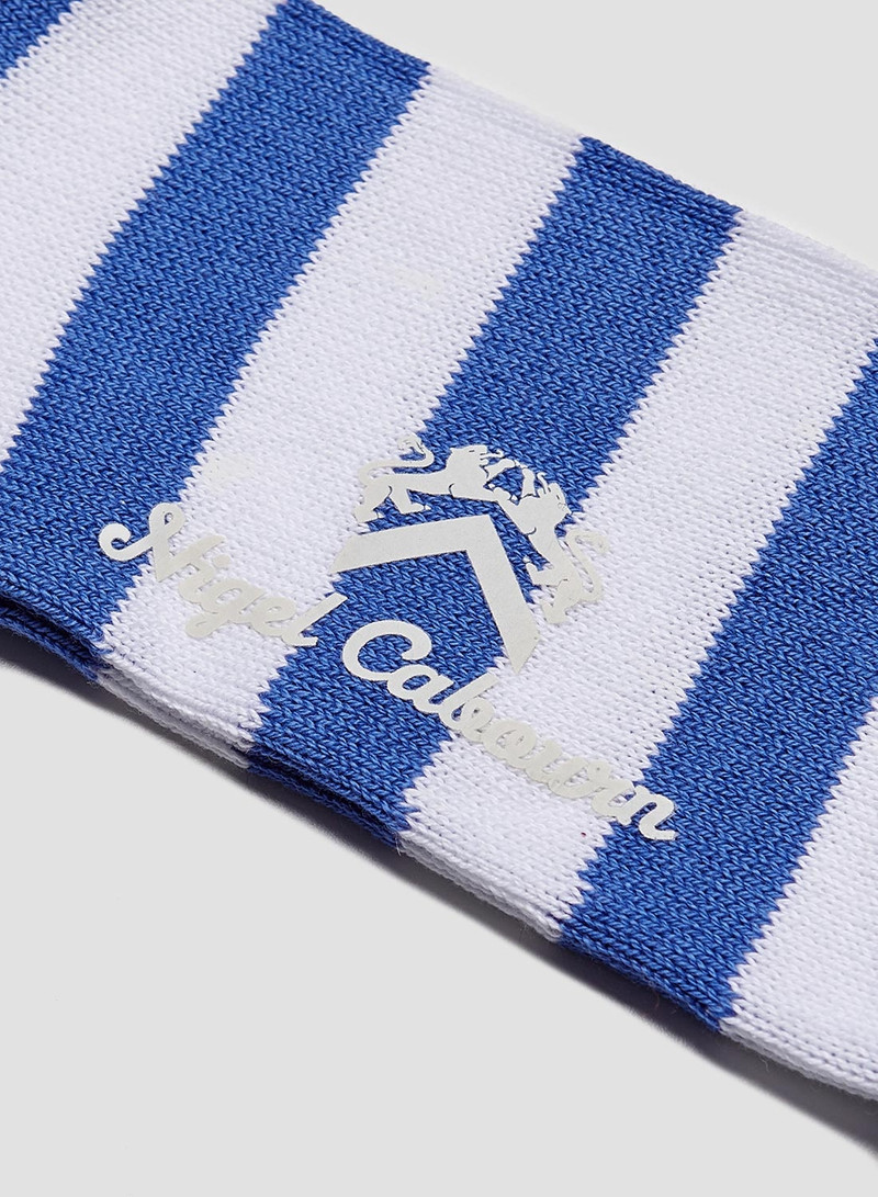 Nigel Cabourn Cotton Stripe Socks in Blue/White outlook