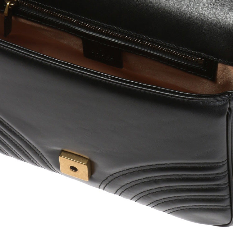 (WMNS) Gucci GG Marmont Series Bag Small-Size Black 498110-DTDIT-1000 - 4