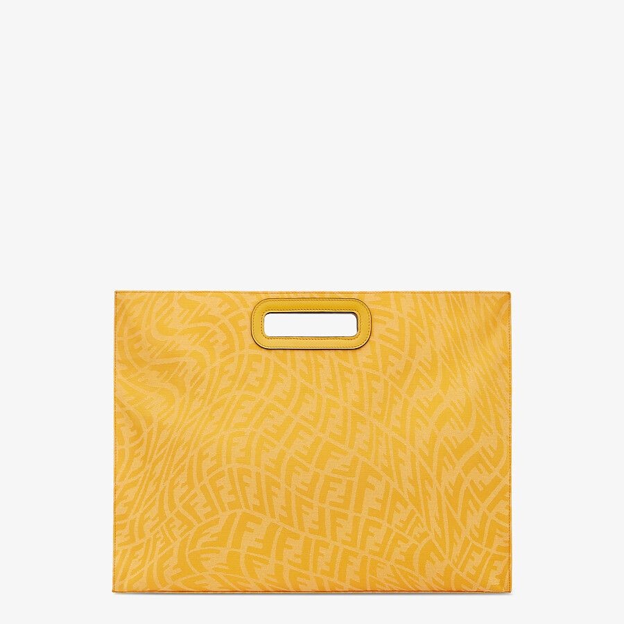 Yellow FF Vertigo jacquard shopper - 1