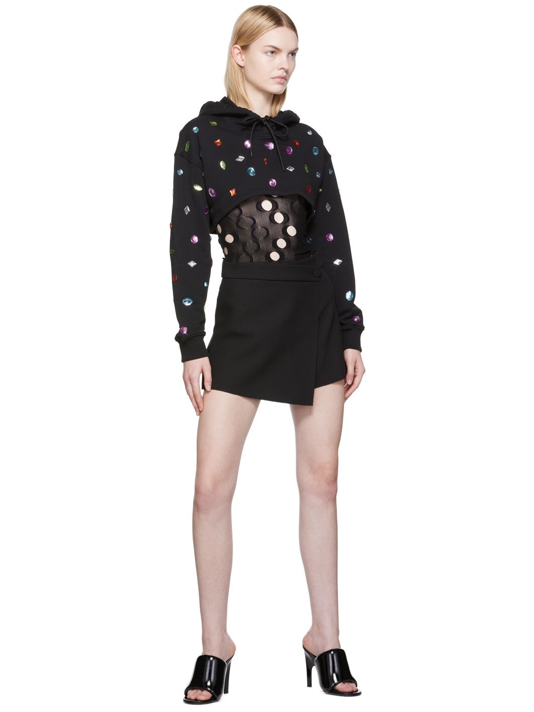 Black Polyester Skort - 4