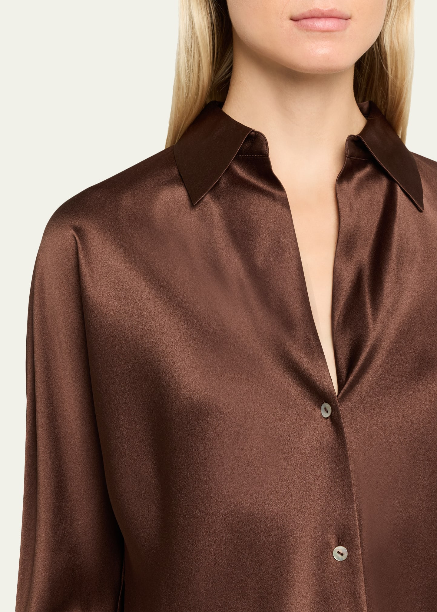 Bias Silk Long-Sleeve Blouse - 5