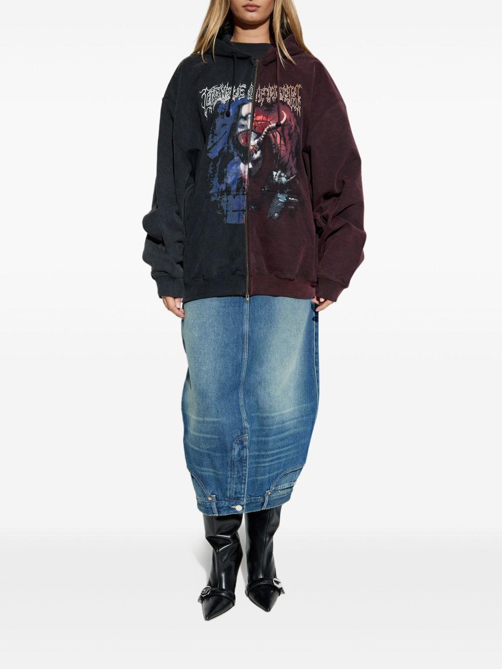 graphic-print zip-up hoodie - 3