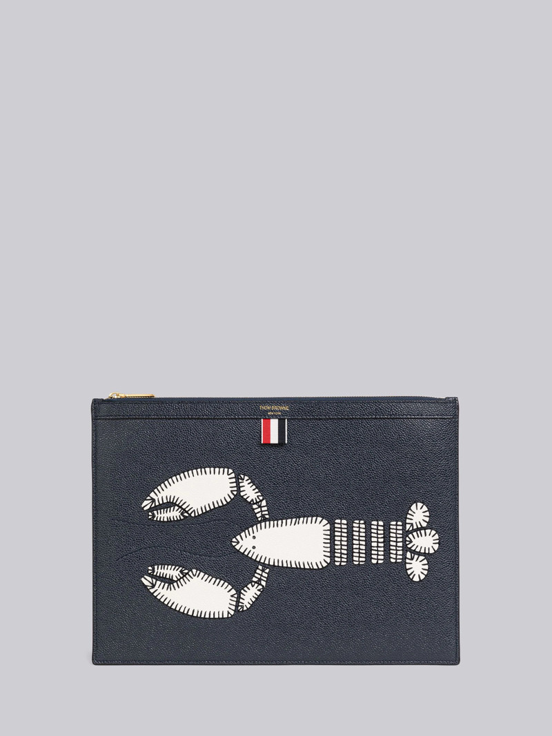 Pebble Grain Leather Lobster Medium Document Holder 1