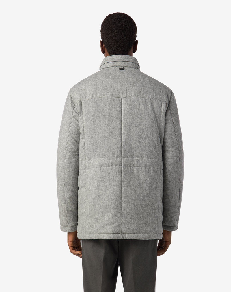 Medium melange grey technical cashmere field jacket 3