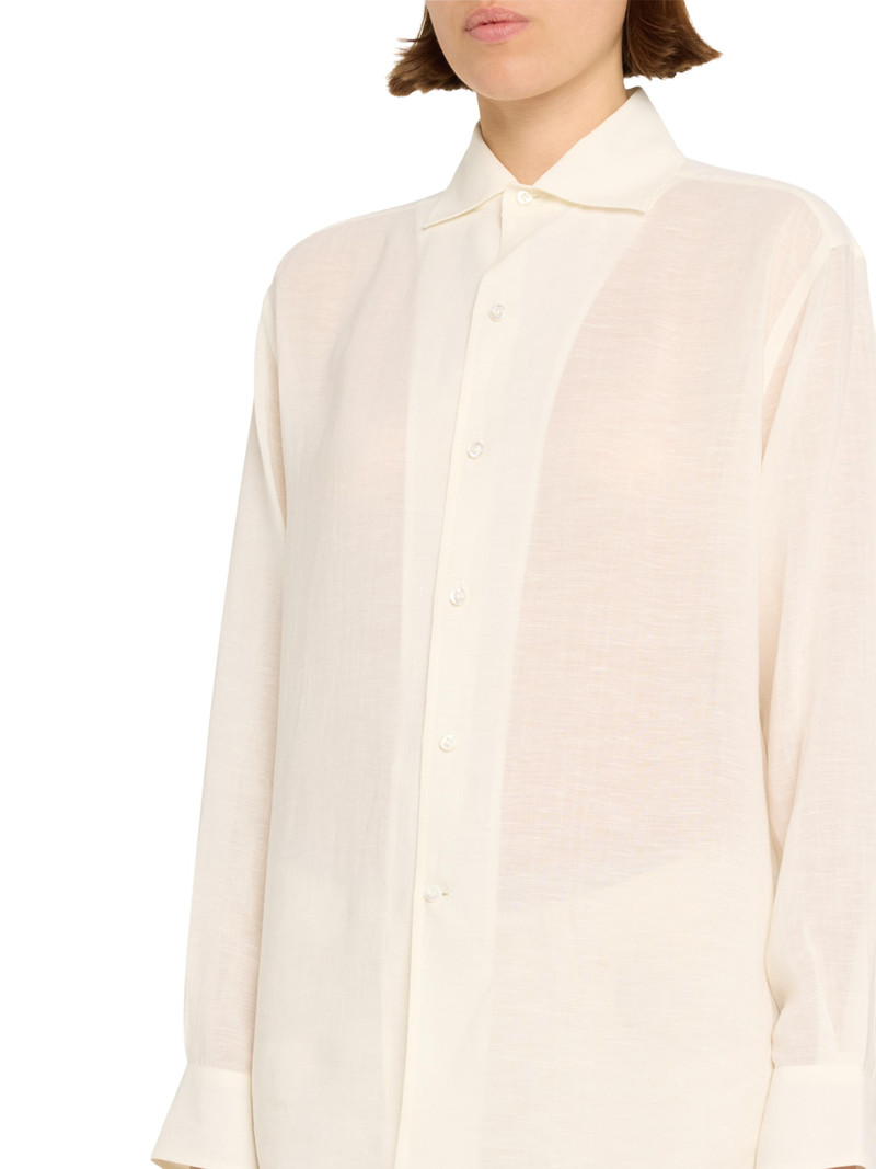 Women's Capri Silk Button-Front Shirt - Lux Cream 3