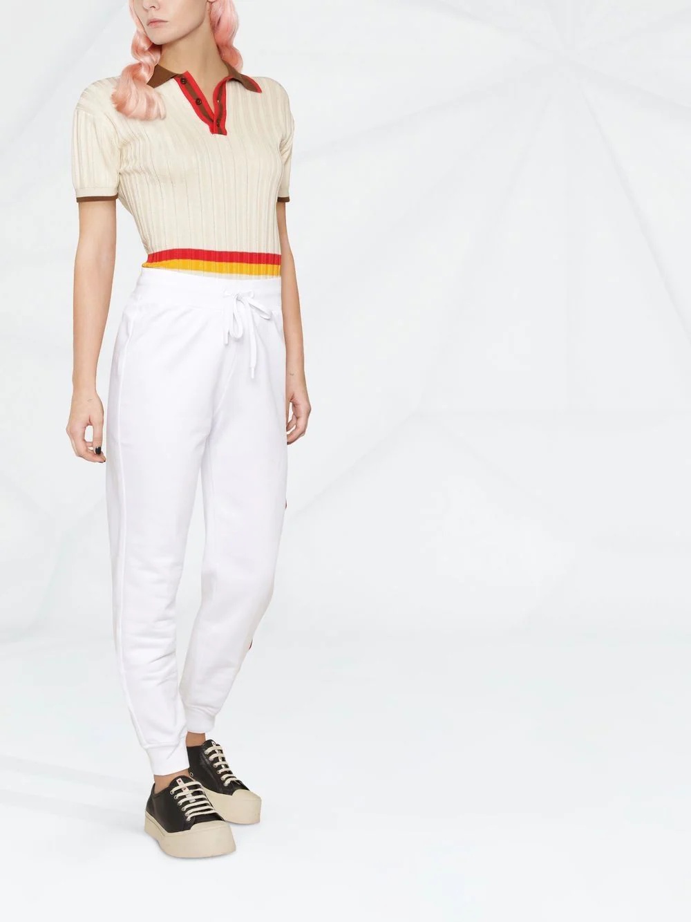 heart logo-patch cut-out track pants - 3