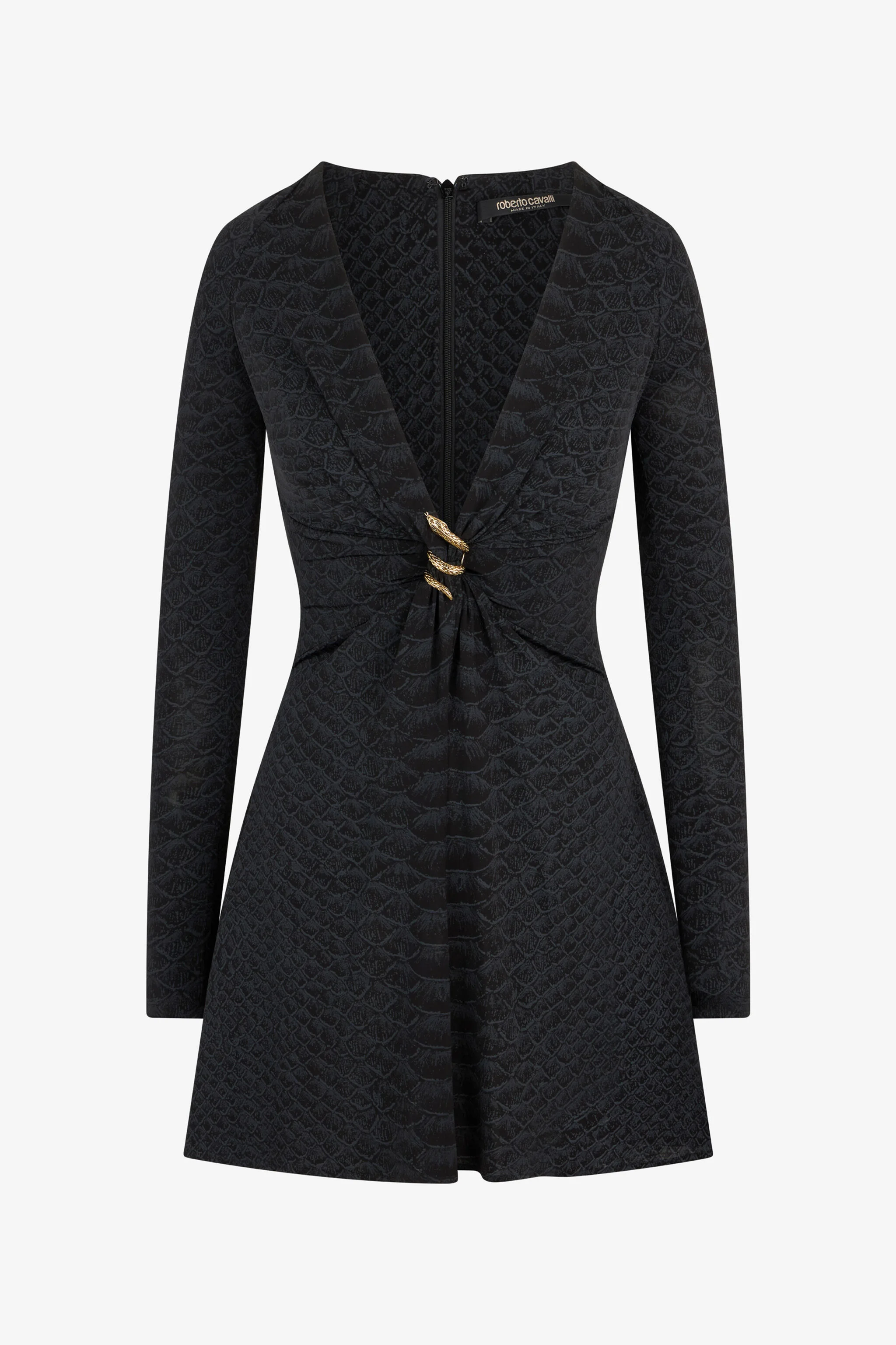 Dress With Serpentine Print And Jewel Detail - 1