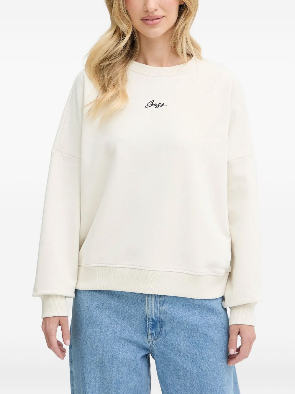 embroidered crew neck sweatshirt - 1