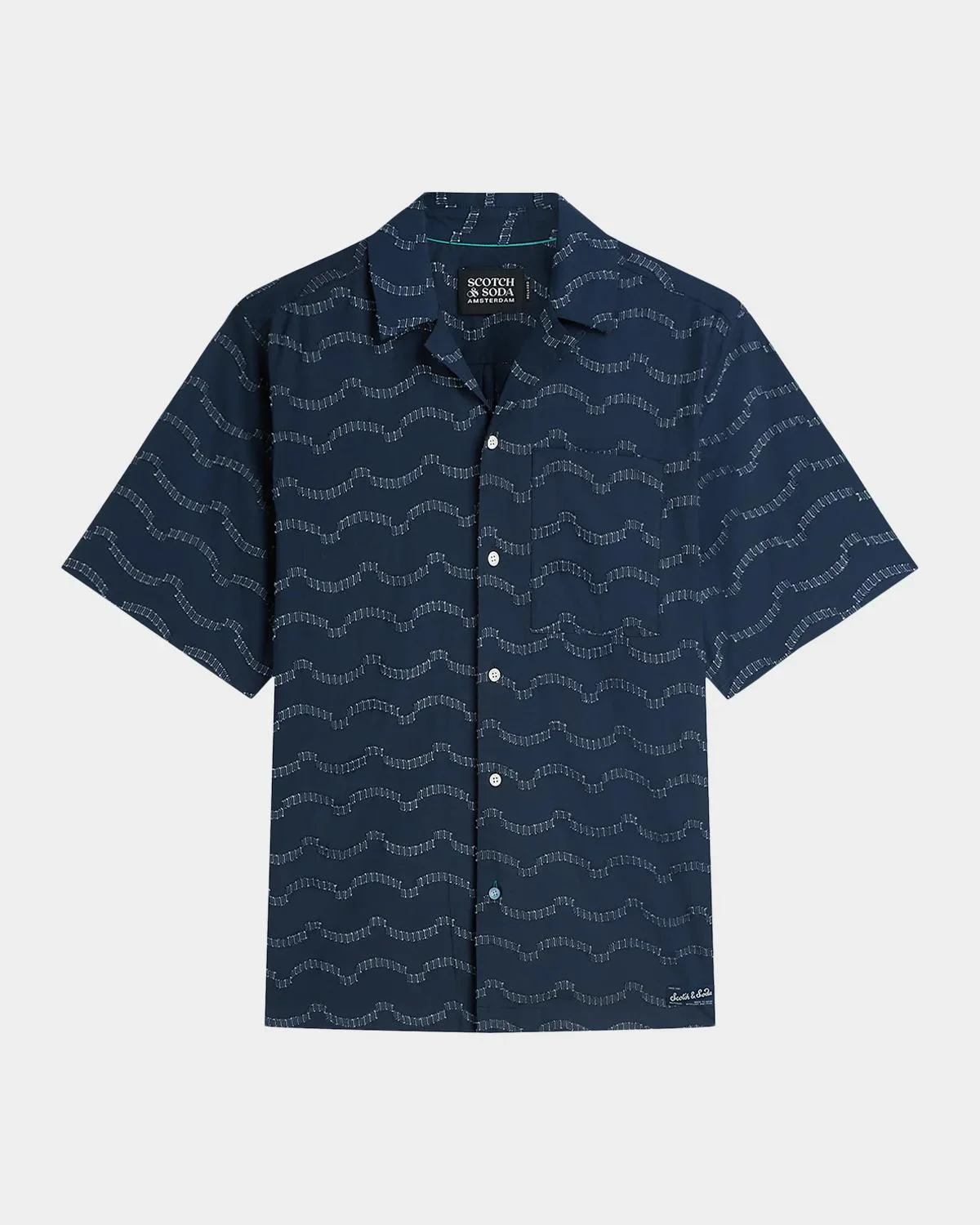 Men's Wave Jacquard Relaxed-Fit Camp Shirt - 1