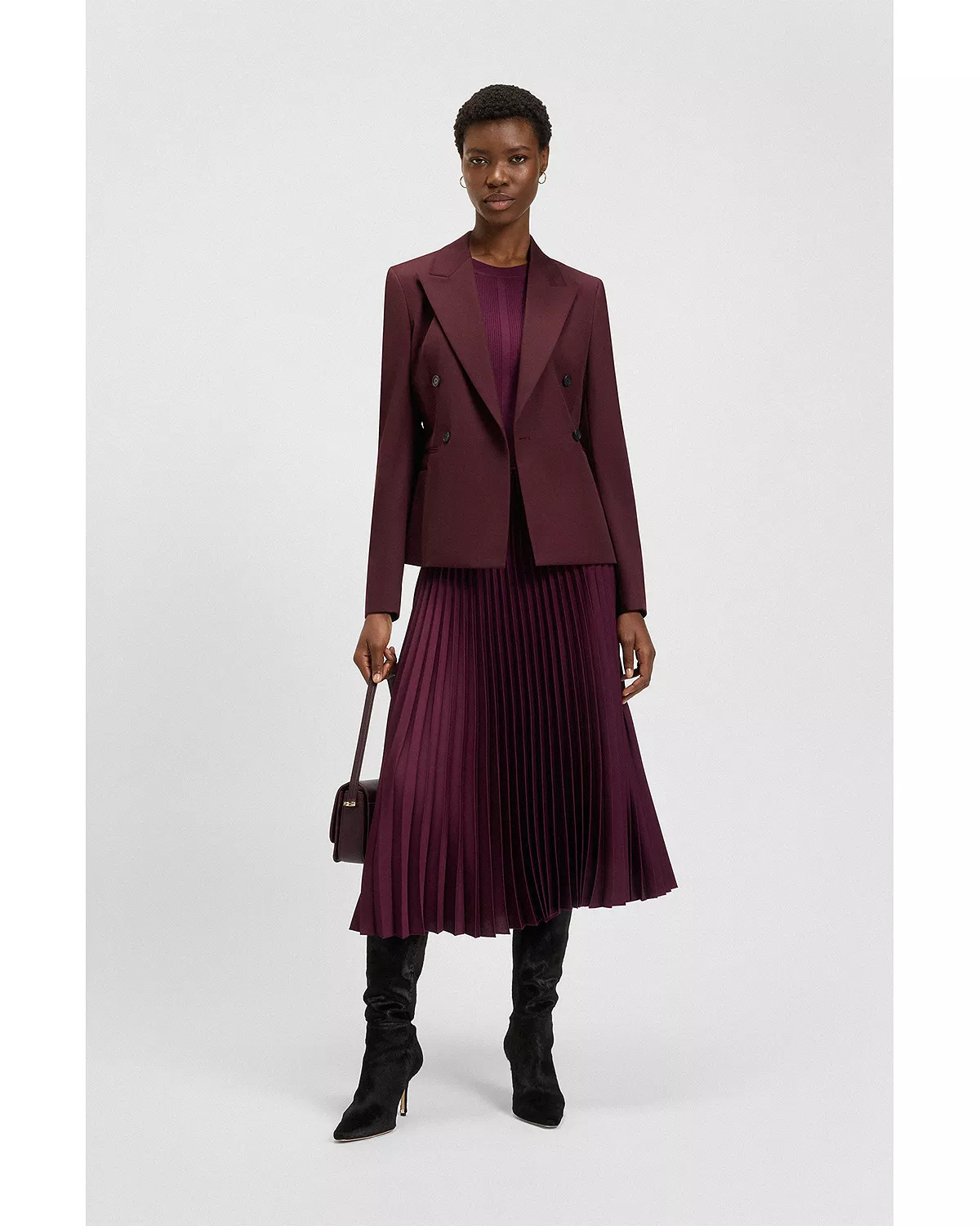 Jiamia Double Breasted Peak Lapel Blazer - 6