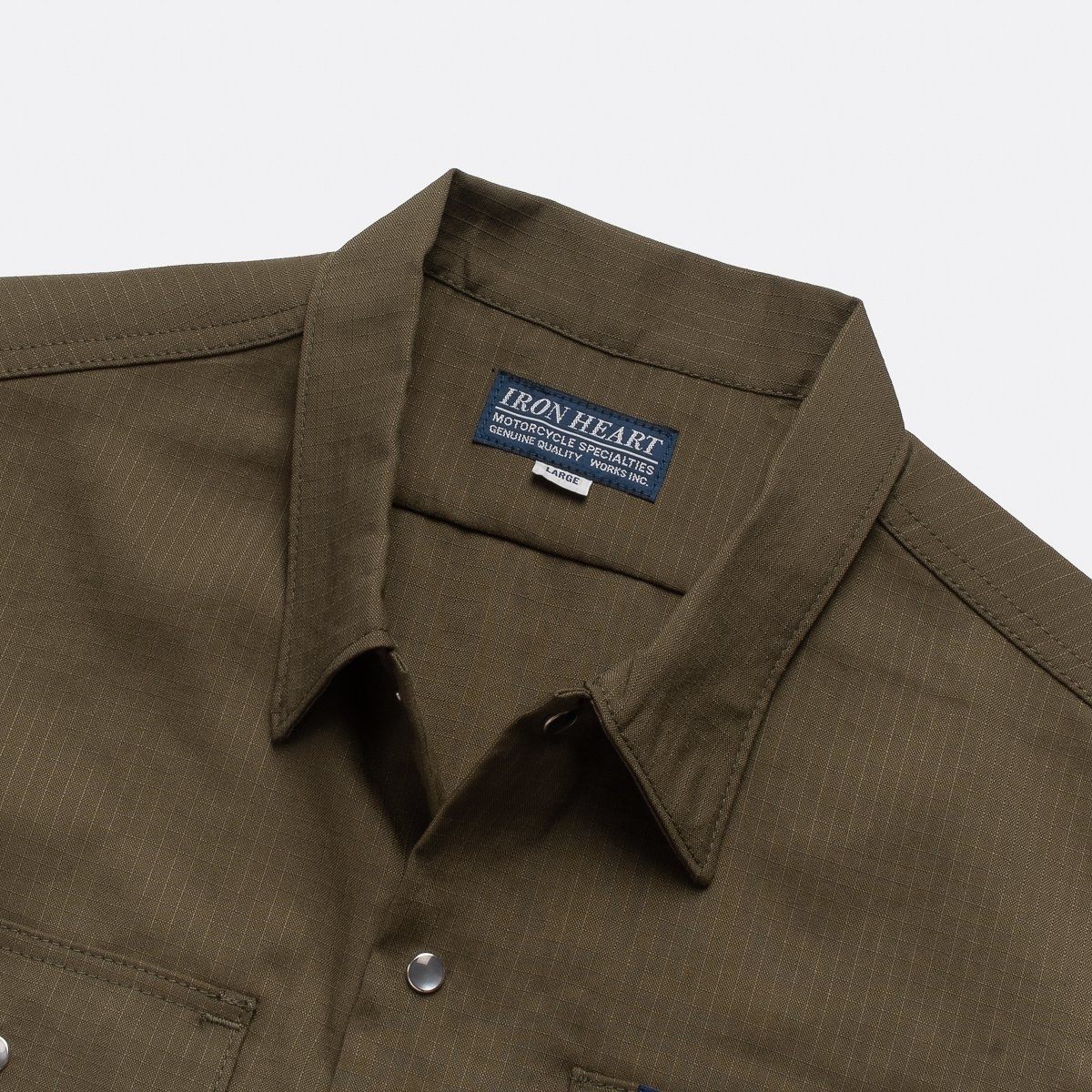 IHSH-286-OLV Ripstop Short Sleeved Mechanic Shirt - Olive - 6