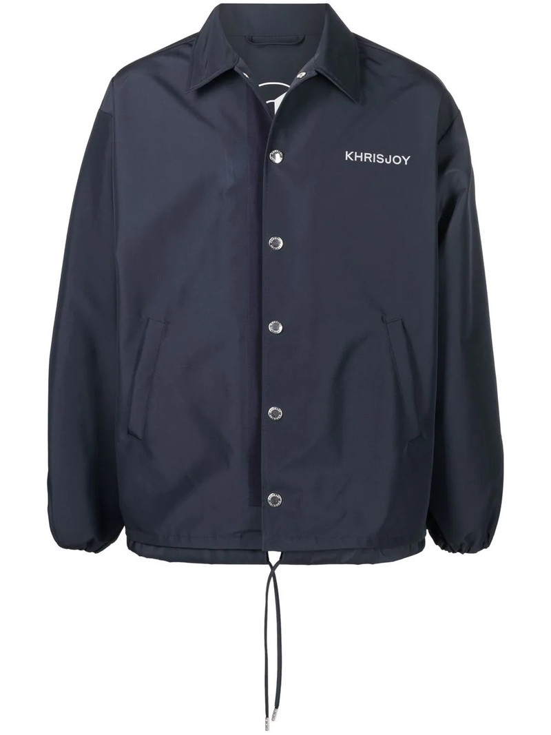 logo-embroidered shirt jacket 1