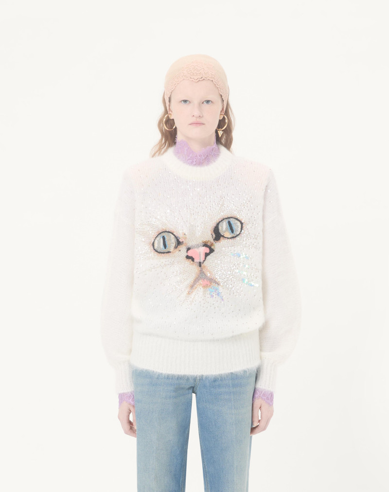 EMBROIDERED MOHAIR WOOL JUMPER 4