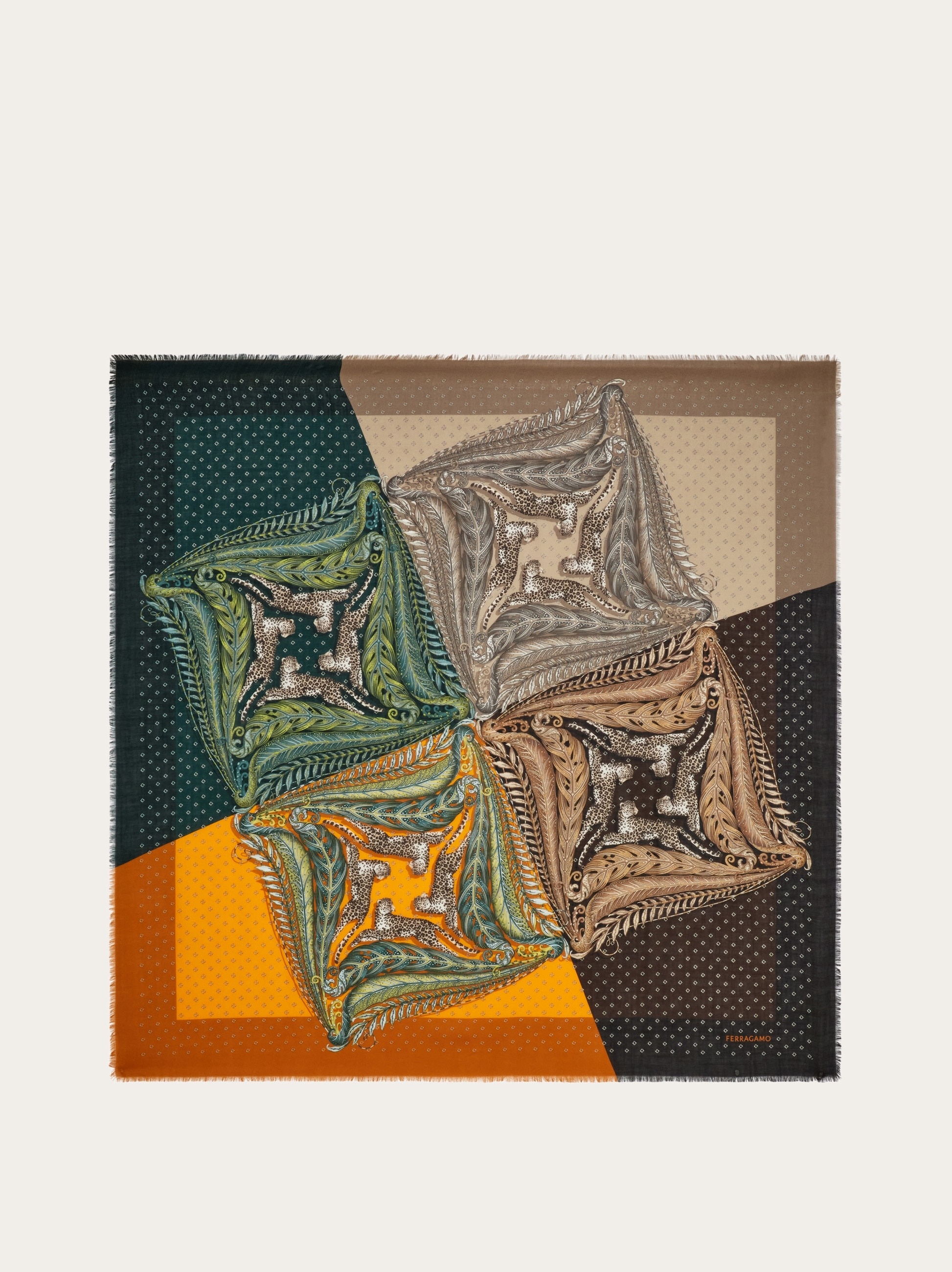 Madras print cashmere stole - 1