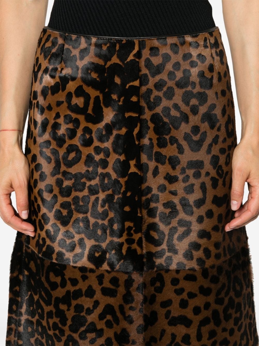 Zeron leopard-print leather skirt - 5